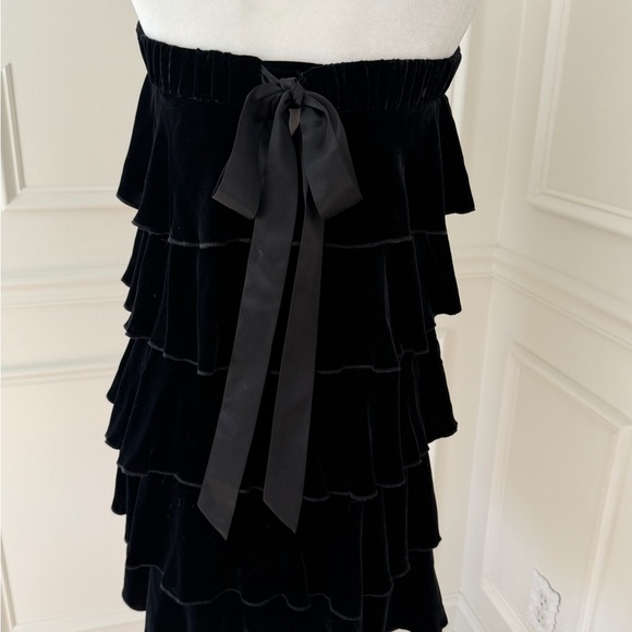 Vintage Juicy Couture Strapless Velvet Ruffled Mini Dress - Picture 2 of 10